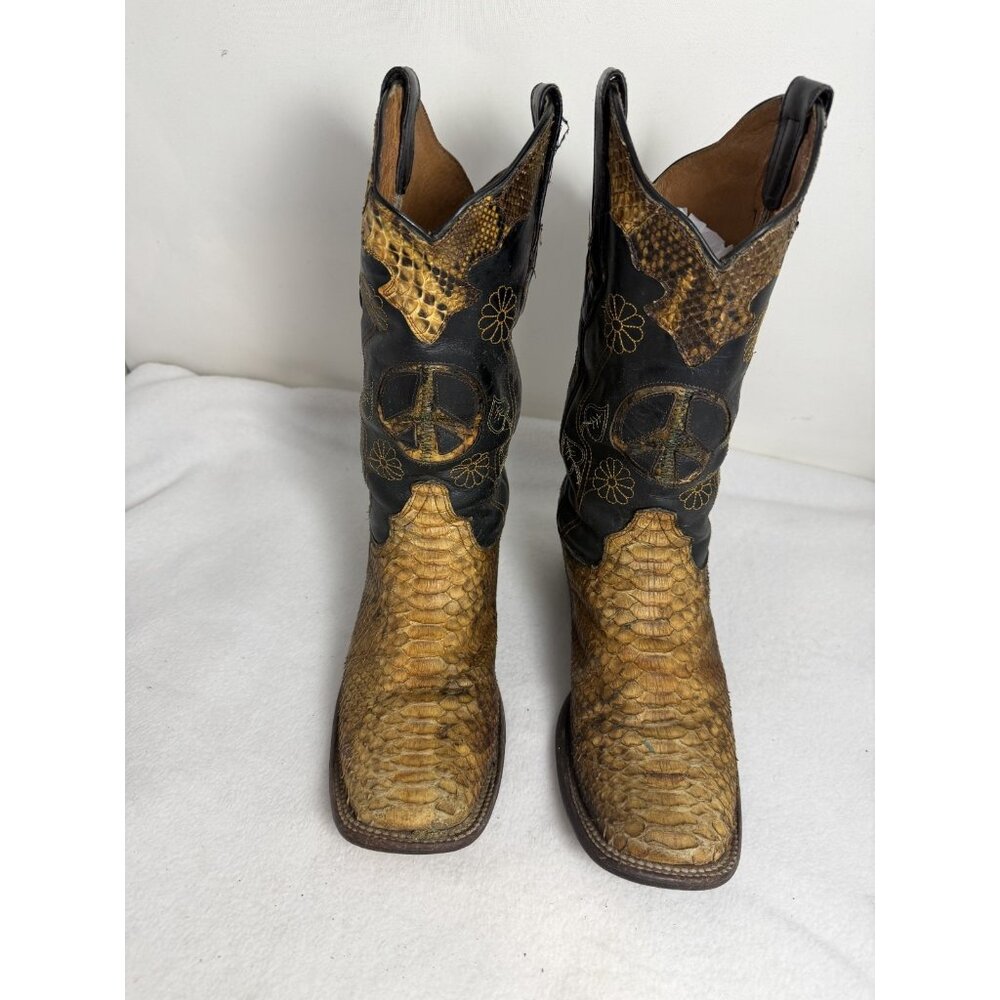 Resistol Lucchese Python Inlay Western Boot Women… - image 1